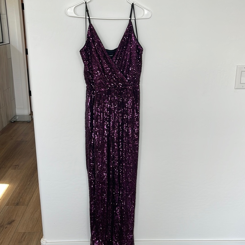 Sequin purple jumpsuit